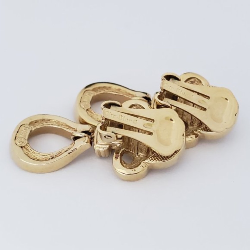 Christian Dior Vintage Drop Clip Earrings - Picture 4 of 5
